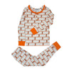 White & Orange Girl's PJ Set