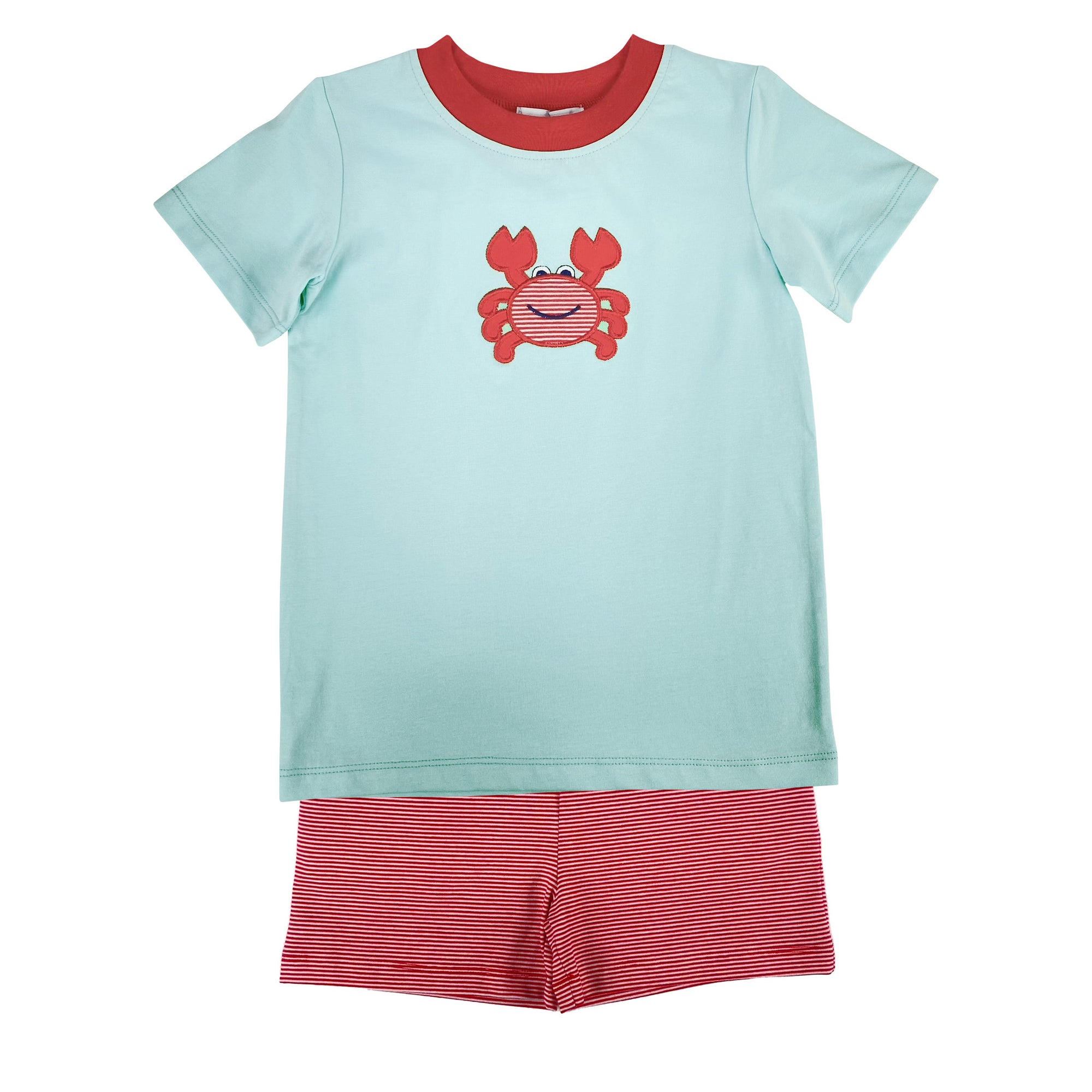 Crab Applique Boy's Shorts Set