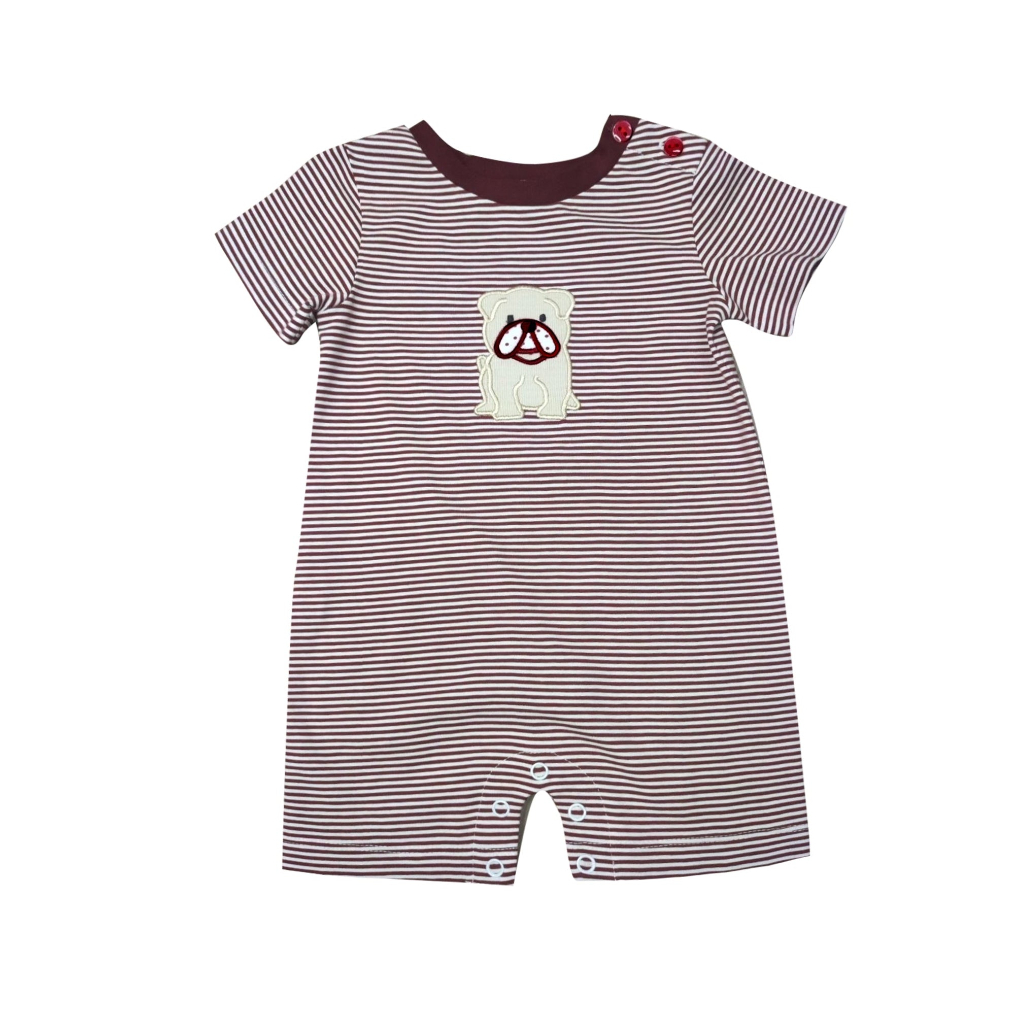 Maroon Bulldog Boy's Romper