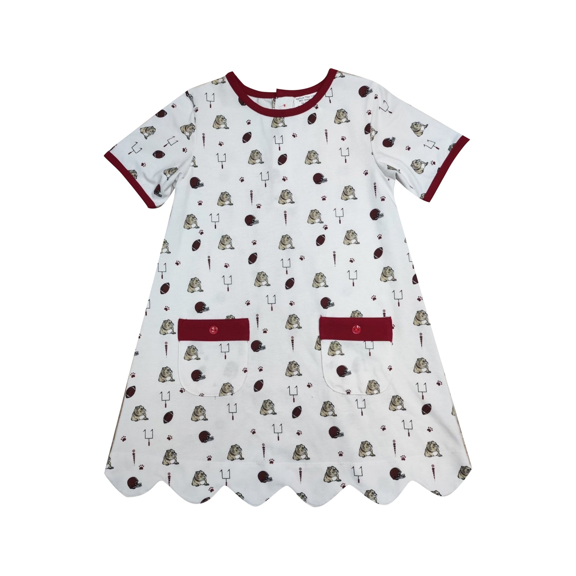 Maroon Bulldog A-Line Dress