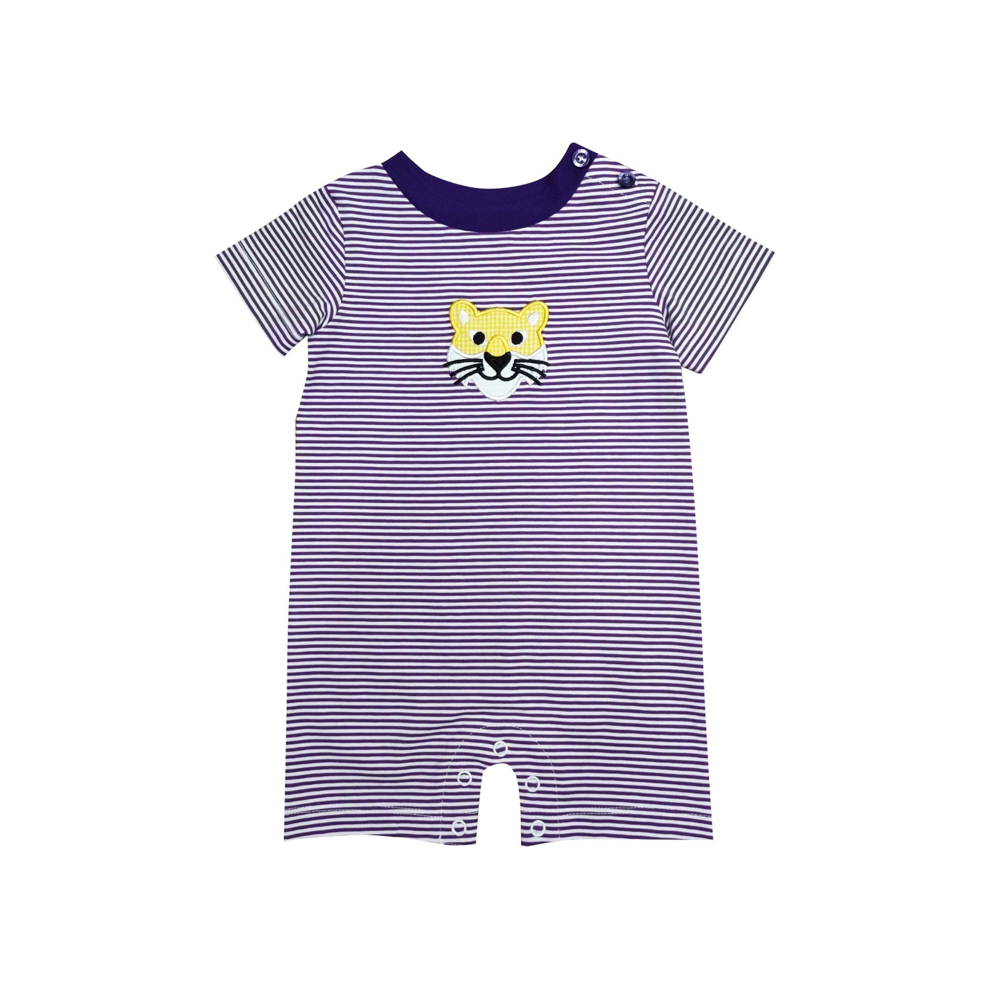 Purple Tiger Boy's Romper