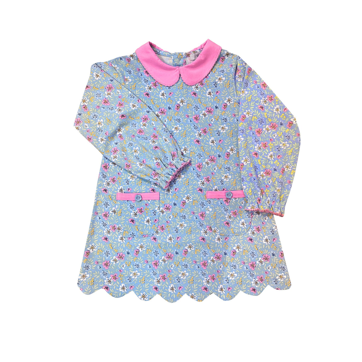 Girls Tulip Applique Dress with Pockets by Ishtex