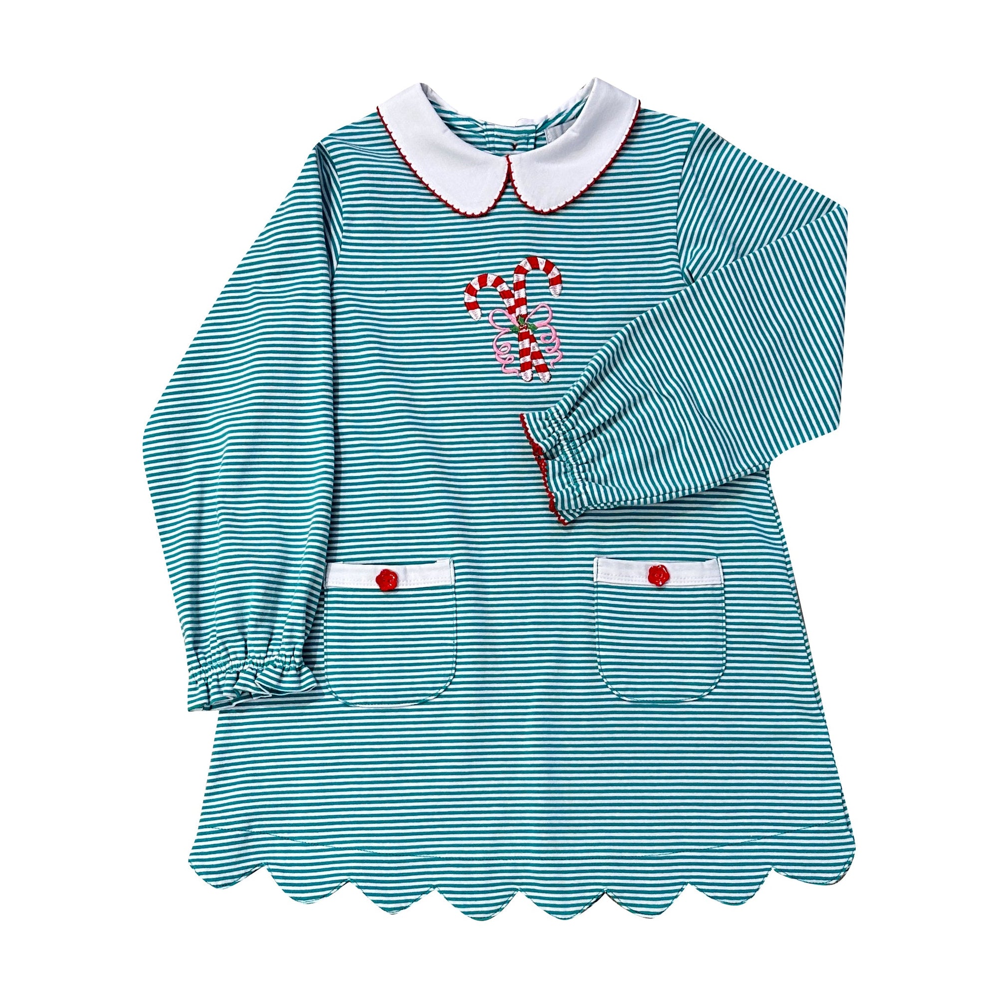 Candy Cane Applique Girl's Dress