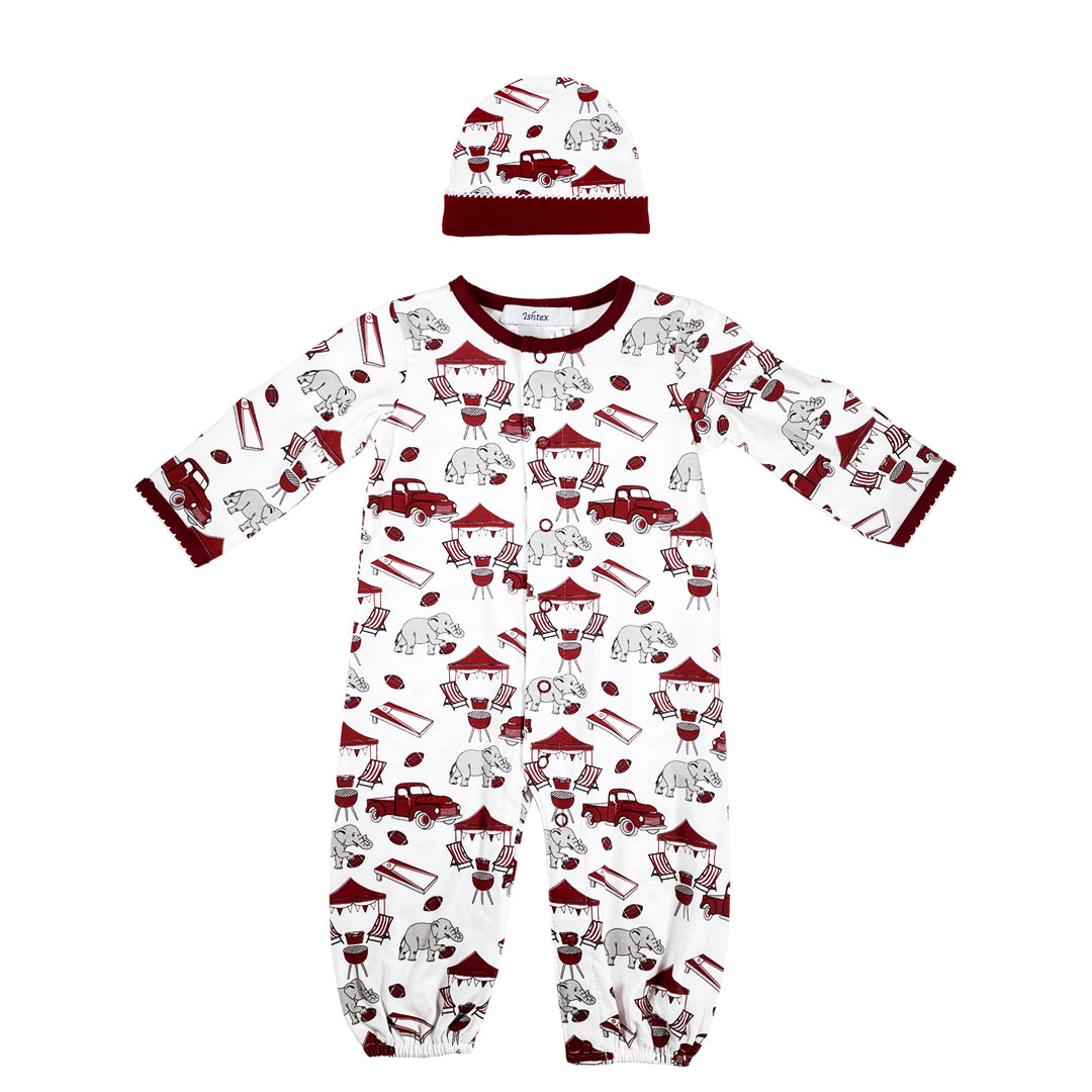 Elephant Day Gown & Hat Set