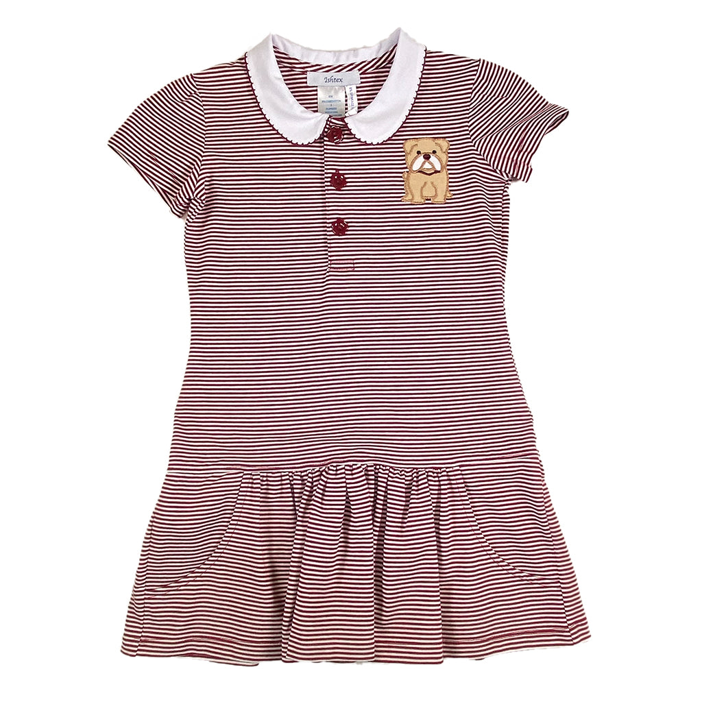 Maroon Bulldog Girl's Dress