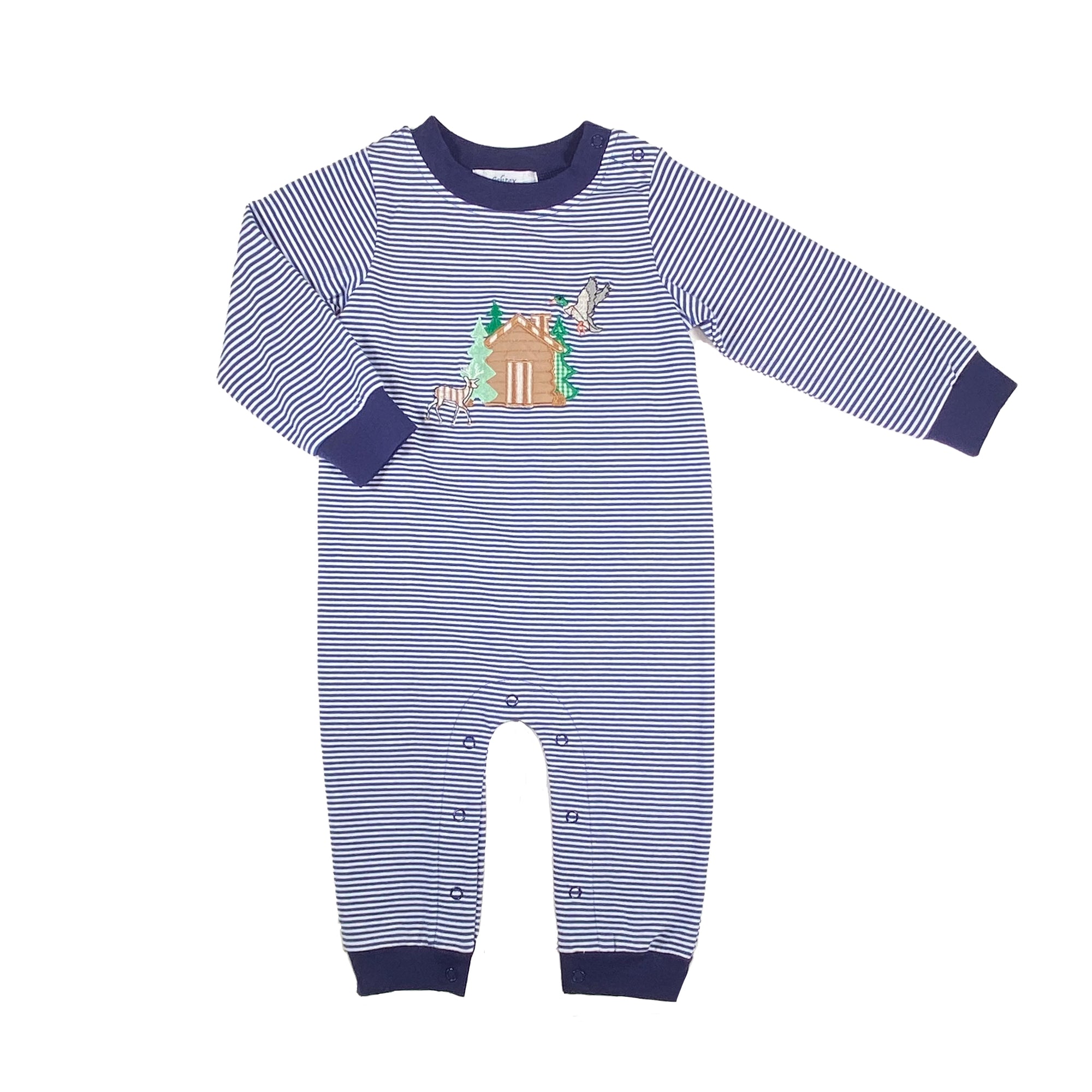 Log Cabin Boy's Romper