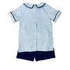 Blue Plaid Boy's Shorts Set