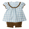 Blue & Khaki Plaid Bloomers Set