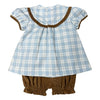Blue & Khaki Plaid Girl's Bloomer Set