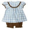 Blue & Khaki Plaid Bloomers Set