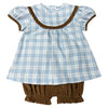 Blue & Khaki Plaid Girl's Bloomer Set