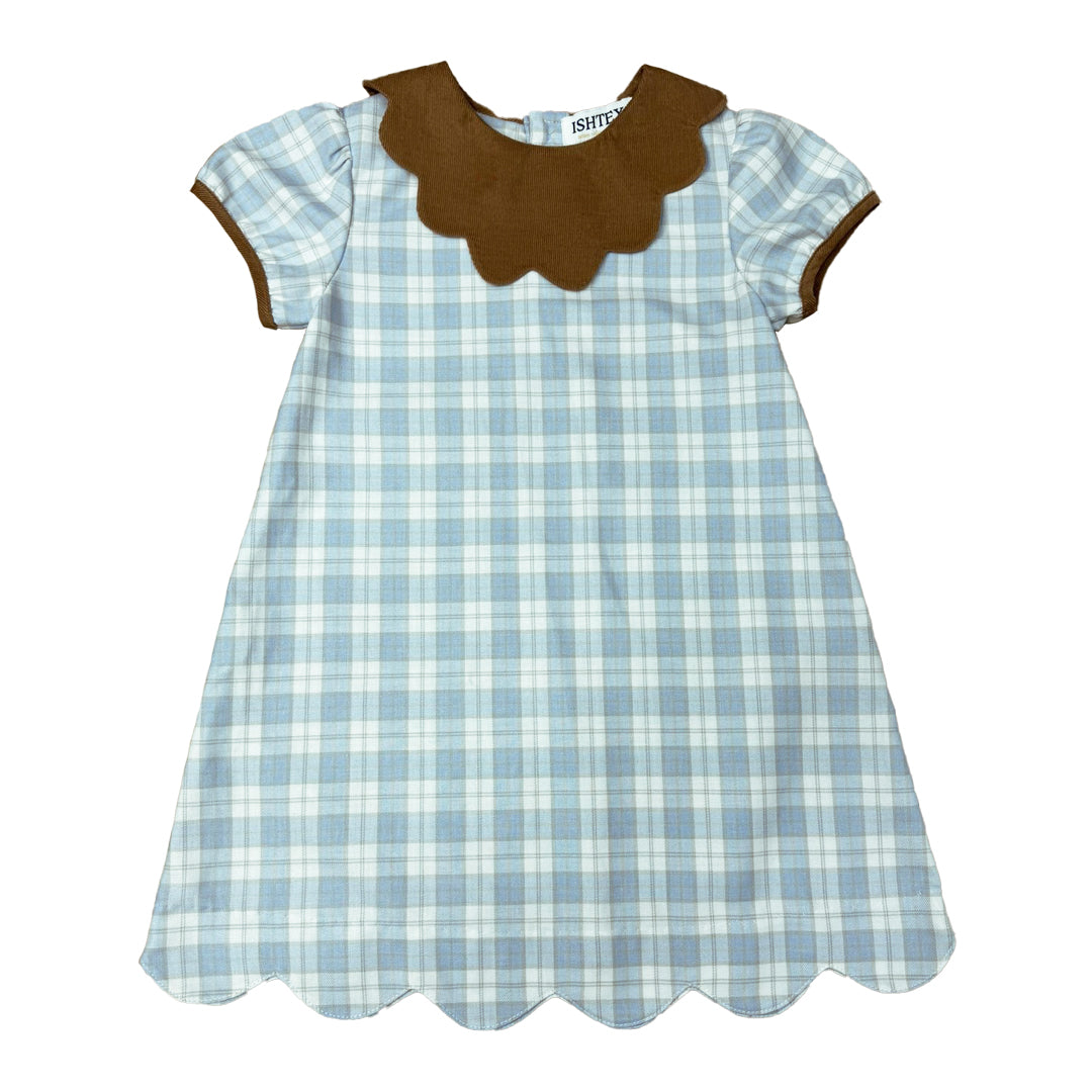 Blue & Khaki Plaid Dress