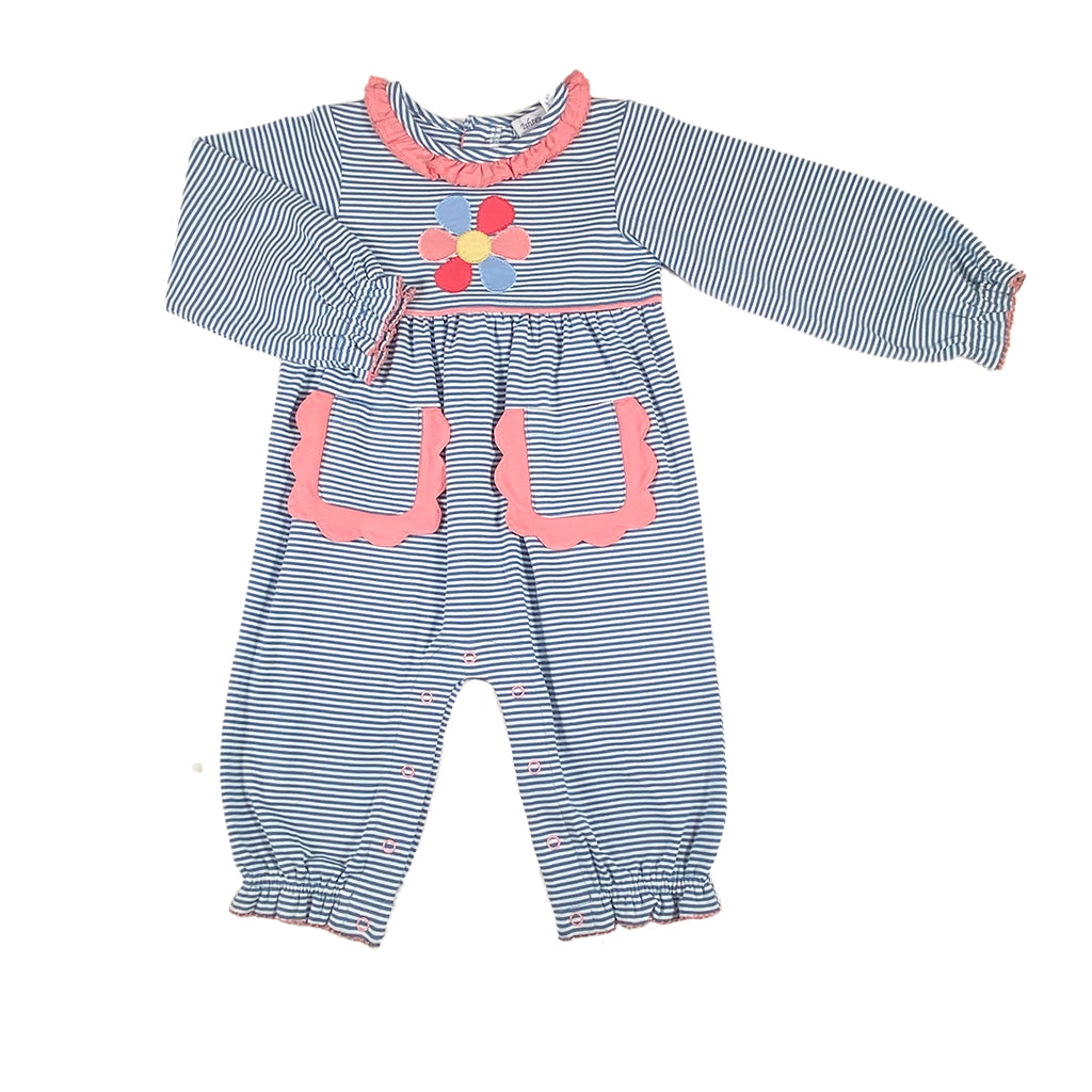 Flower Applique Girl's Romper