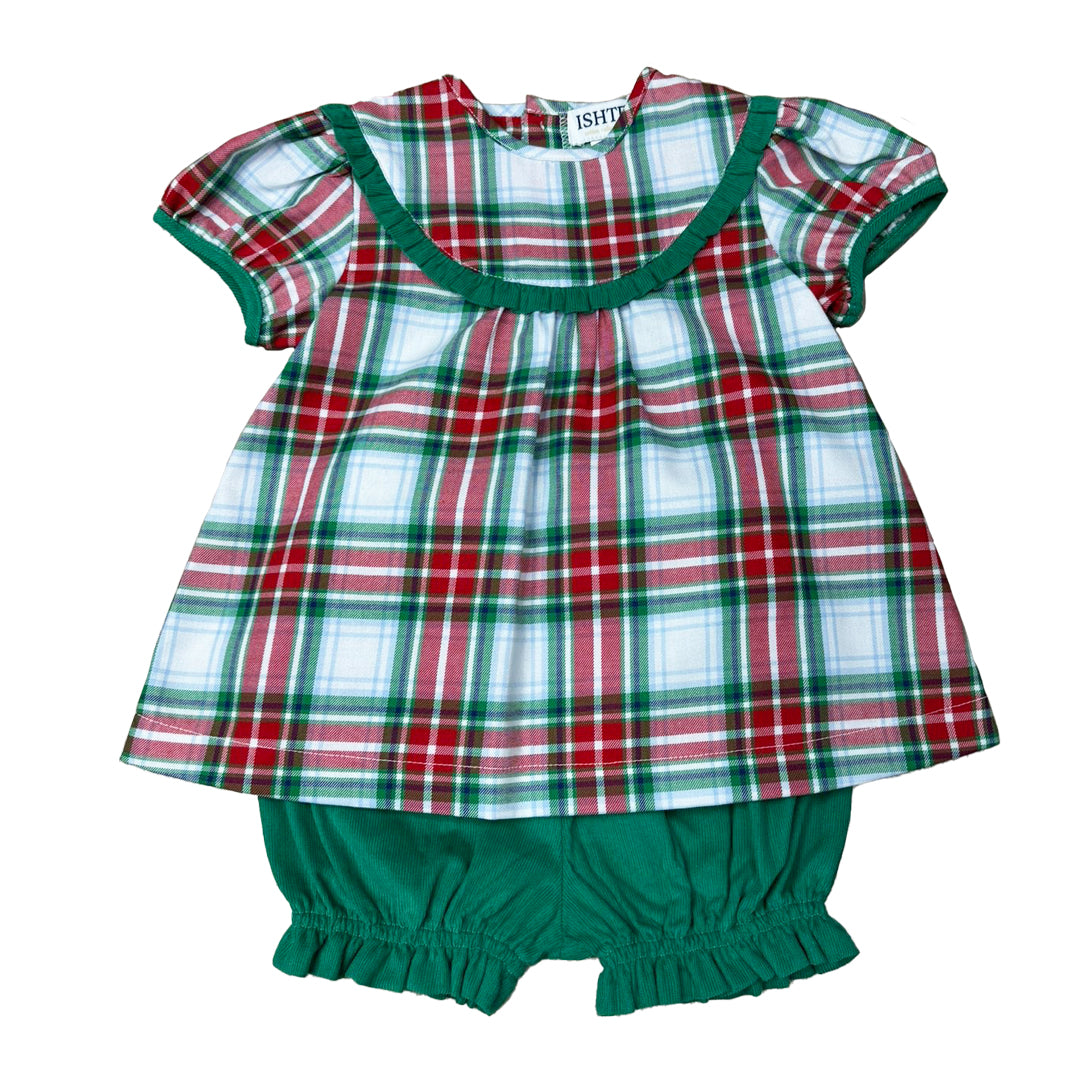 Red & Green Plaid Bloomers Set
