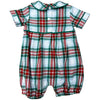 Red & Green Plaid Boy's Romper