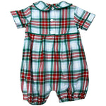 Red/Green Plaid Boy's Romper