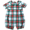 Red & Green Plaid Boy's Romper