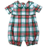 Red/Green Plaid Boy's Romper