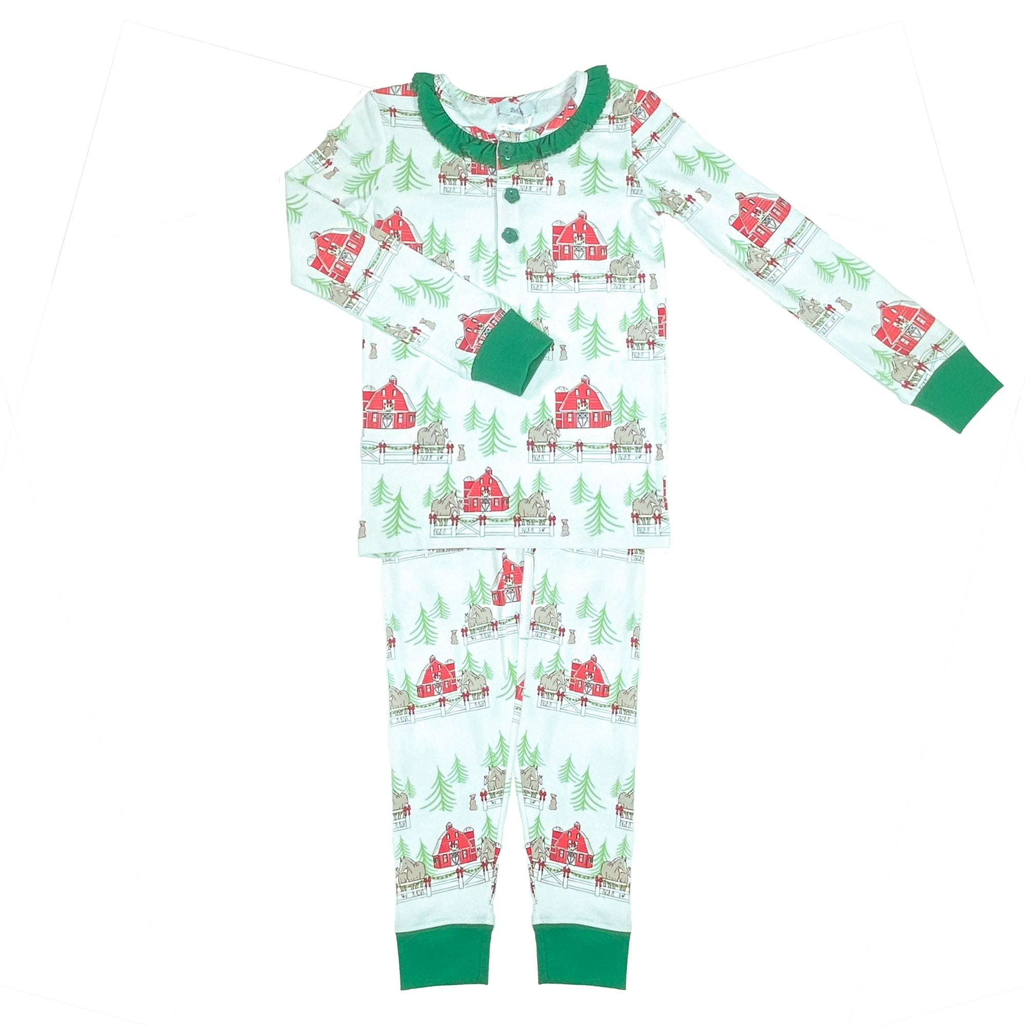 Christmas Farm Girl's Pajama Set