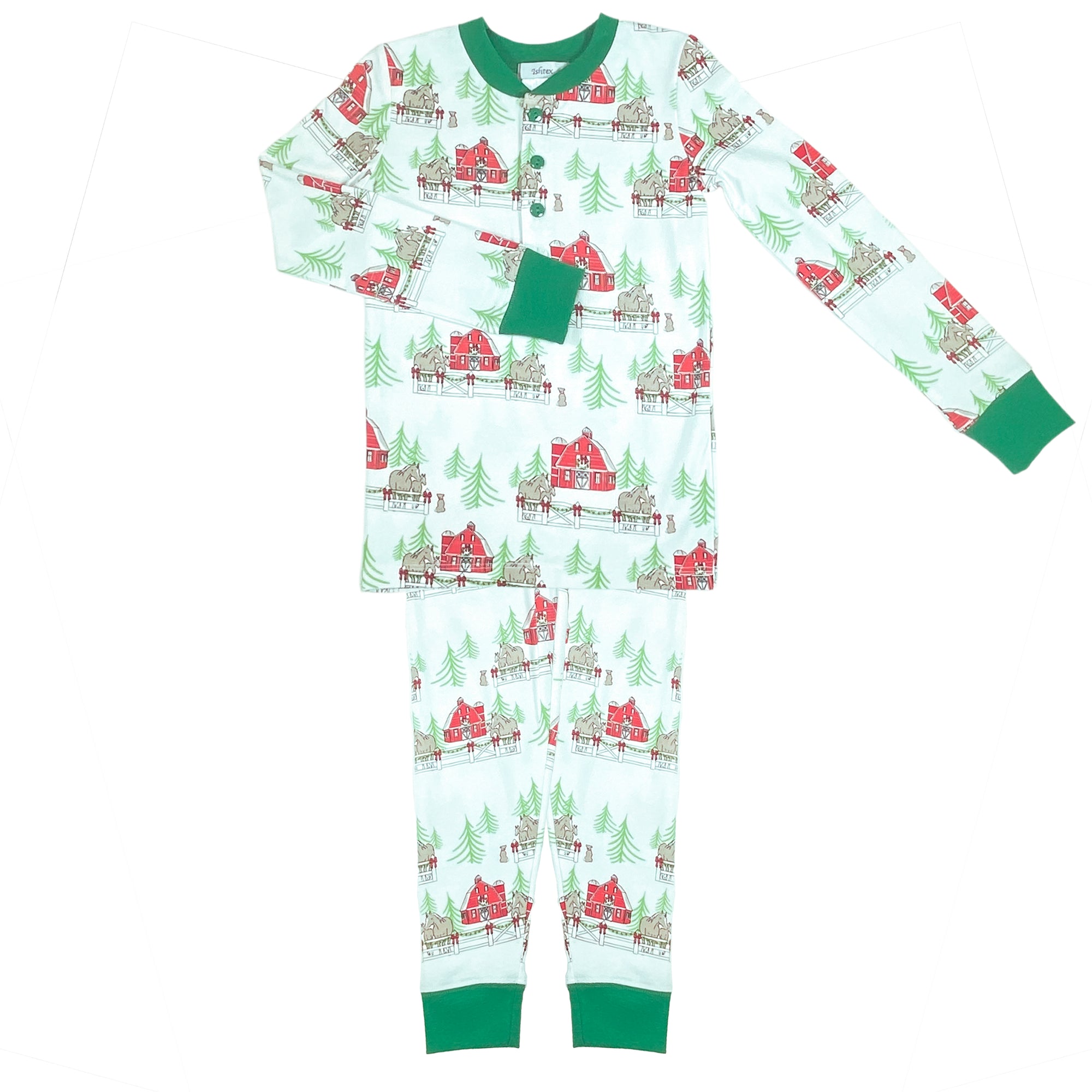 Christmas Farm Boy's Pajama Set