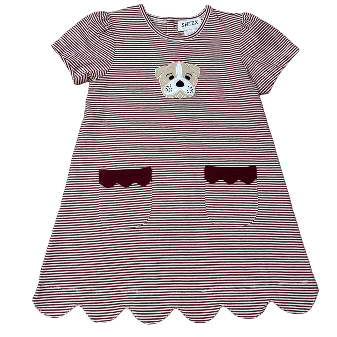 Maroon Bulldog Girl's Dress