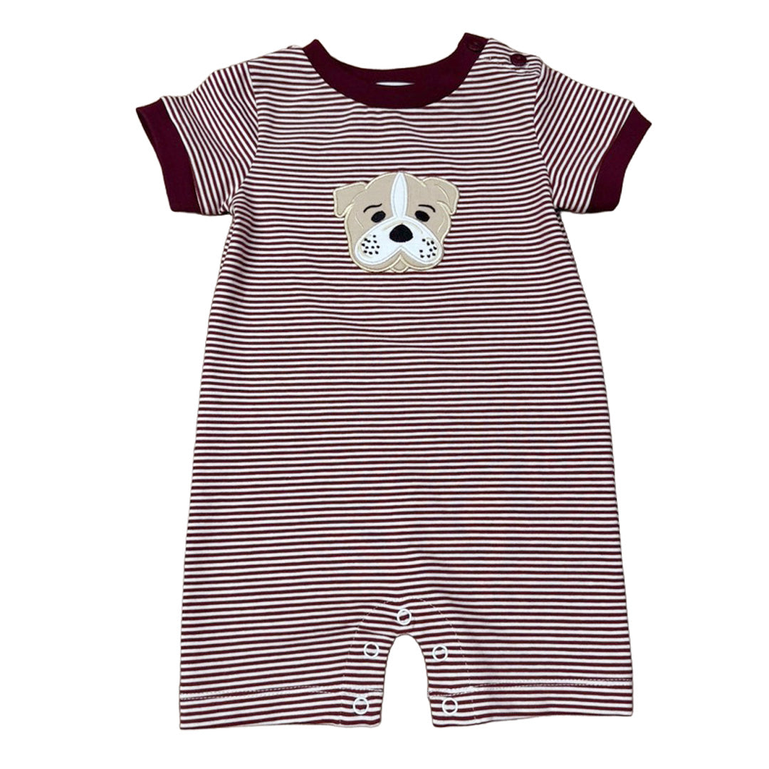 Maroon Bulldog Boy's Romper