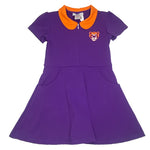 Purple & Orange Tiger Applique Activewear Dress