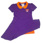 Purple & Orange Tiger Applique Activewear Dress