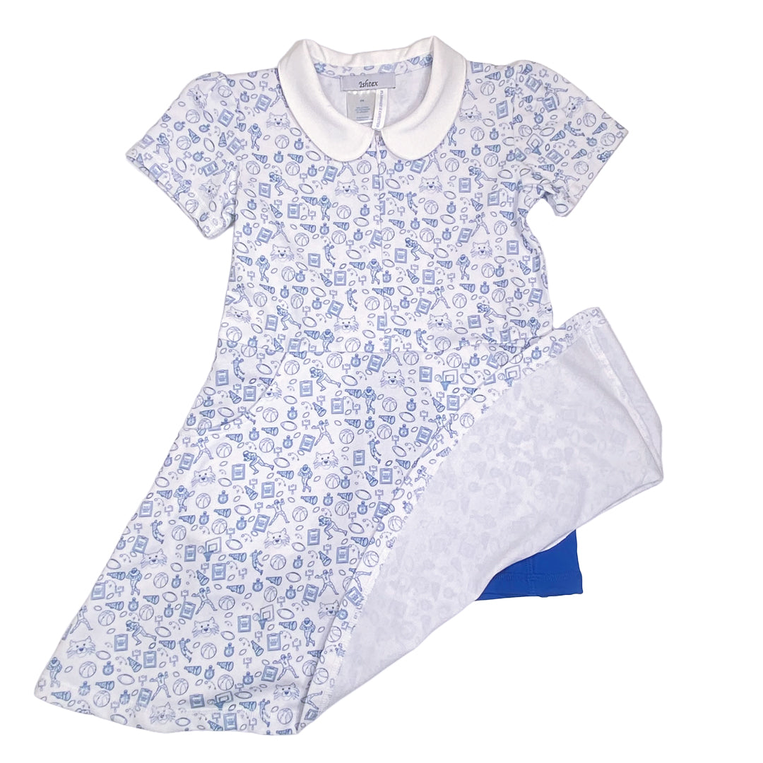 Royal Blue Wild Cat Activewear Girl's Dress