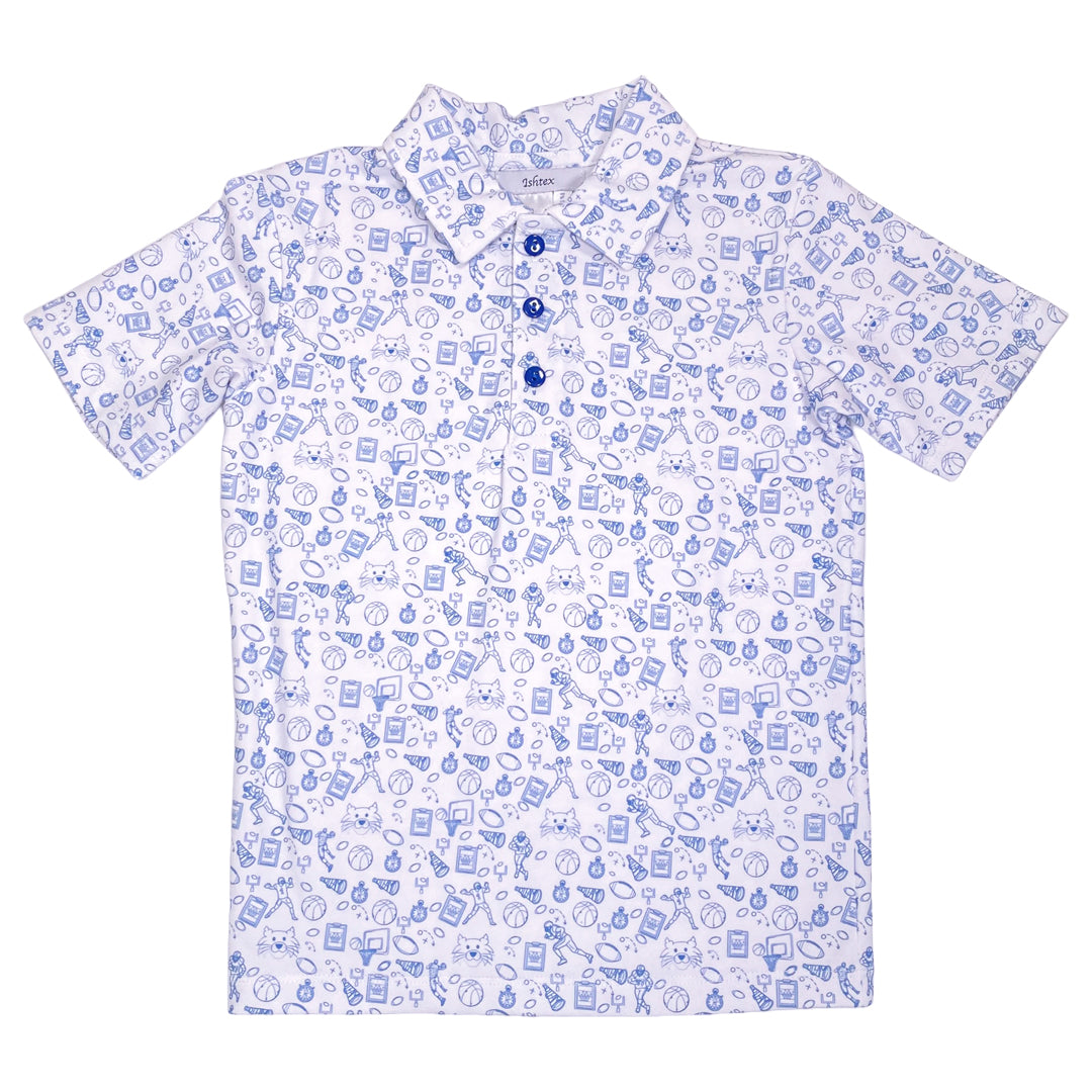 Royal Blue Wild Cat Activewear Boy's Polo Shirt