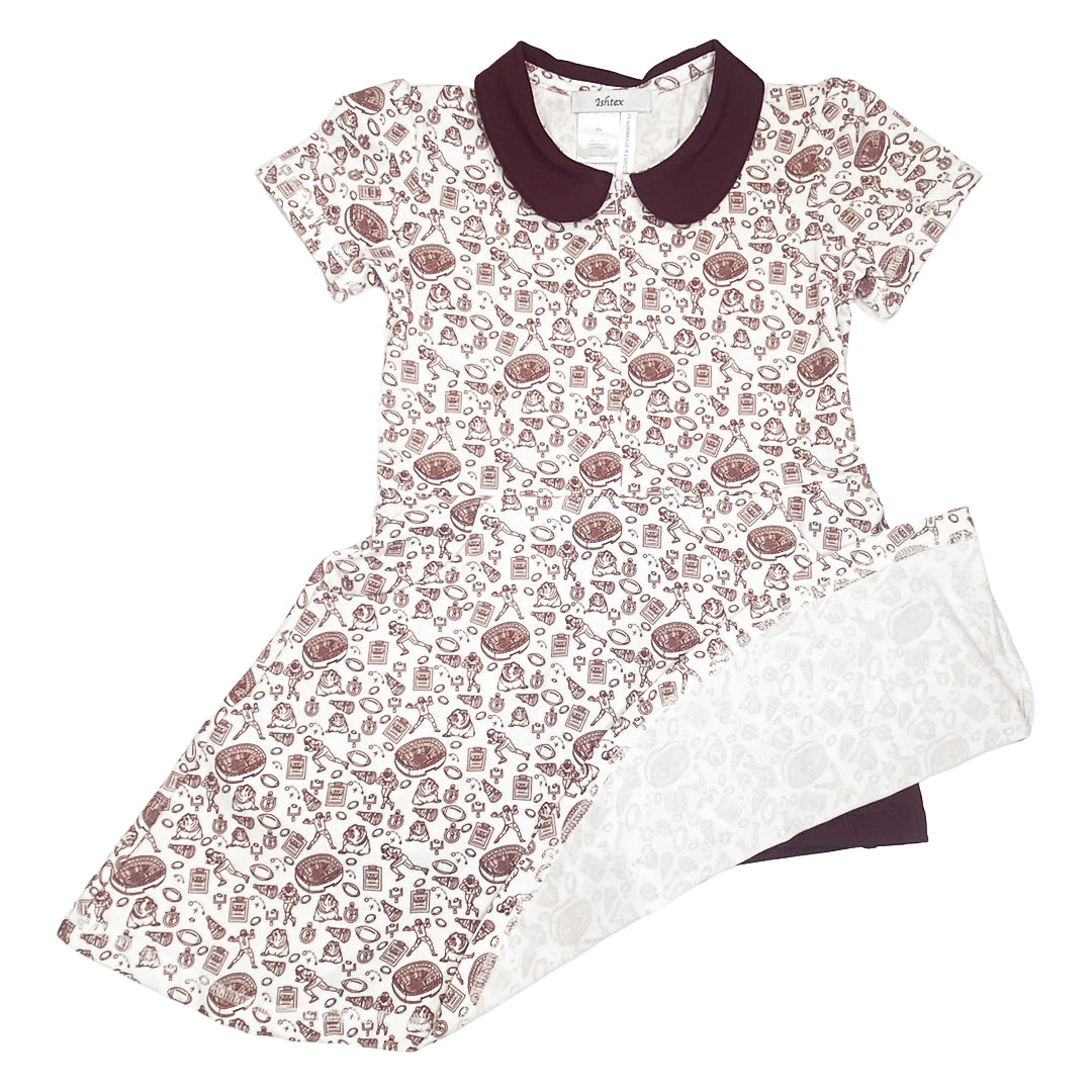 Maroon Bulldog Activewear Girl's Dress