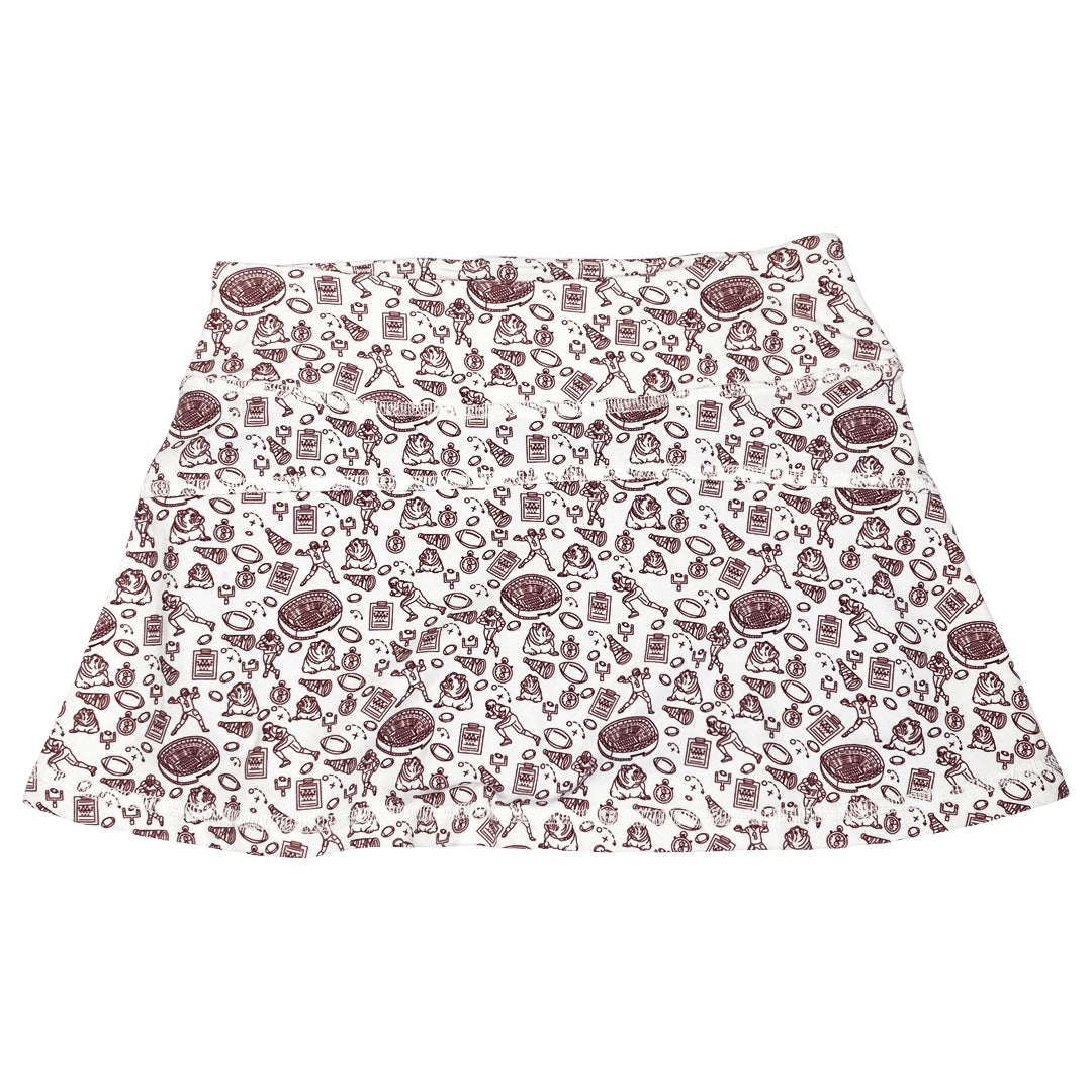 Maroon Bulldog Activewear Girl's Skorts
