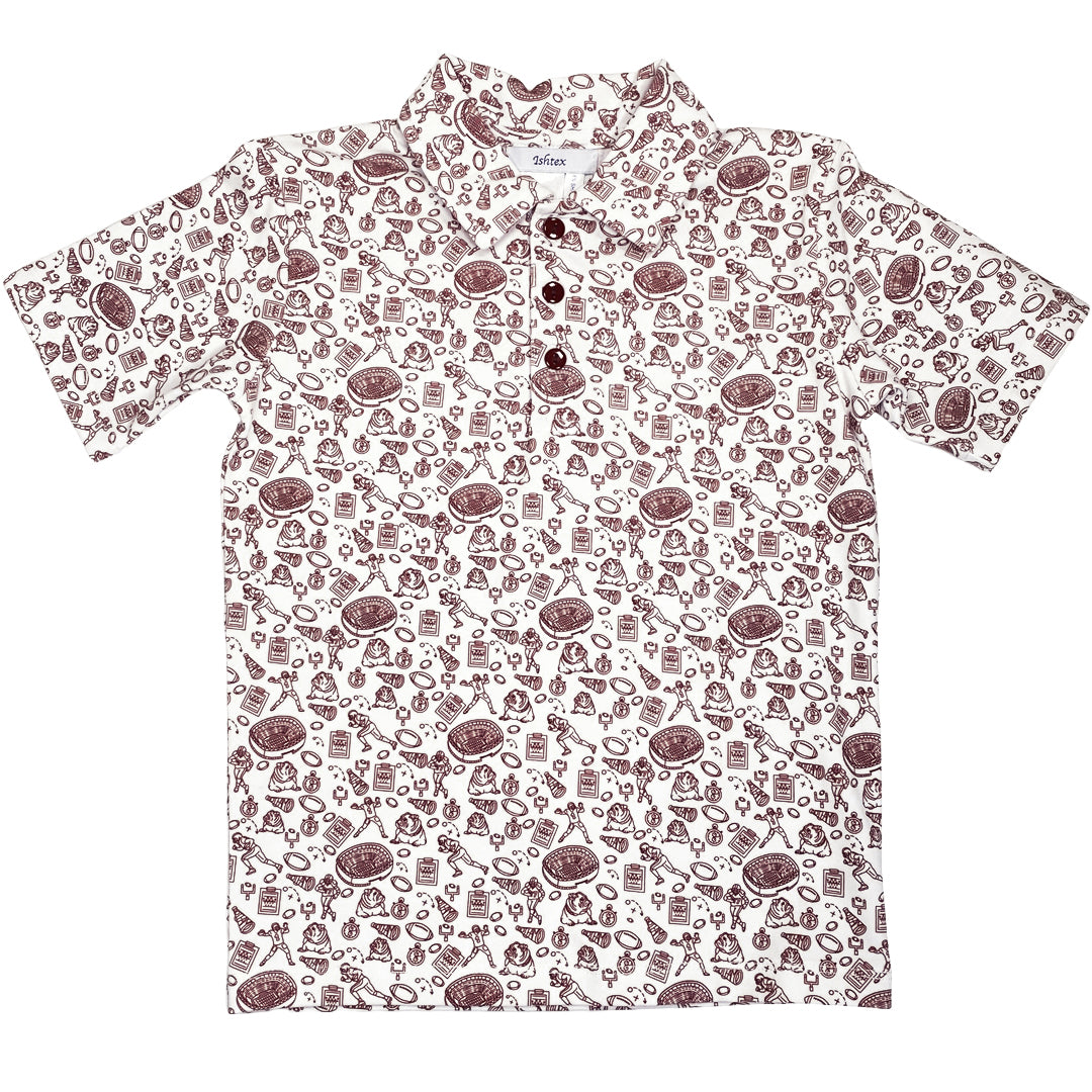 Maroon Bulldog Activewear Polo Shirt