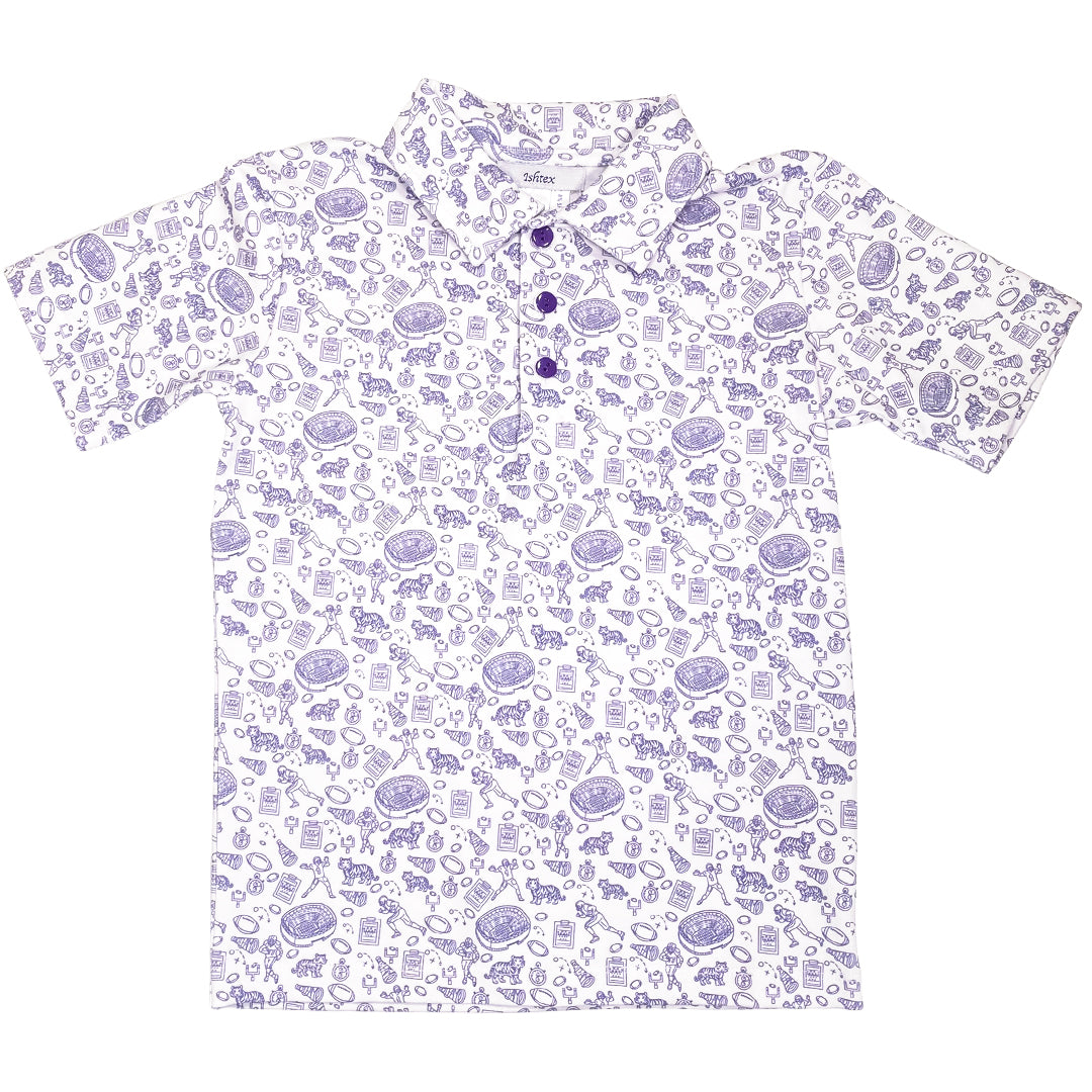 Purple Tiger Activewear Boy's Polo Shirt
