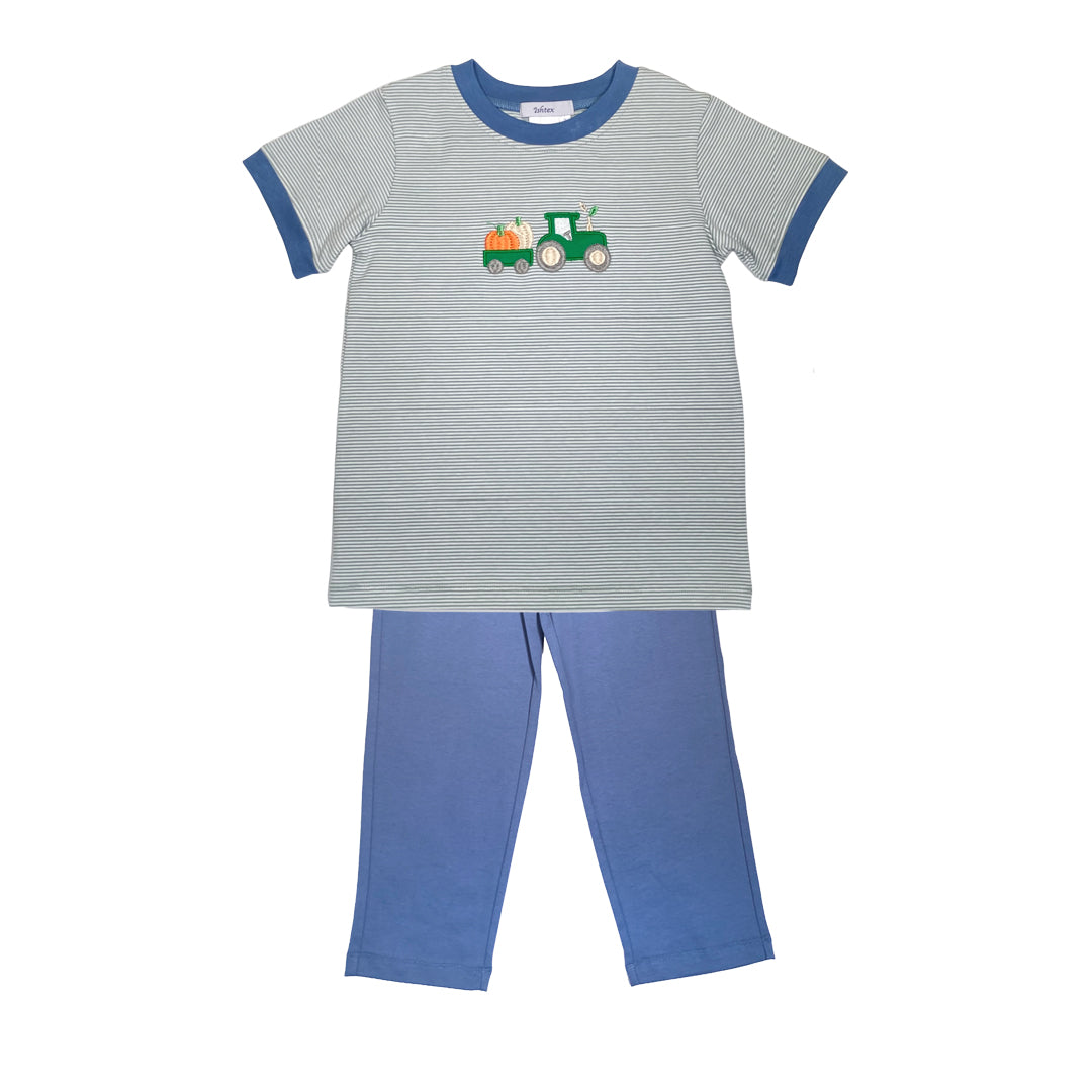 Pumpkin Applique Pants Set