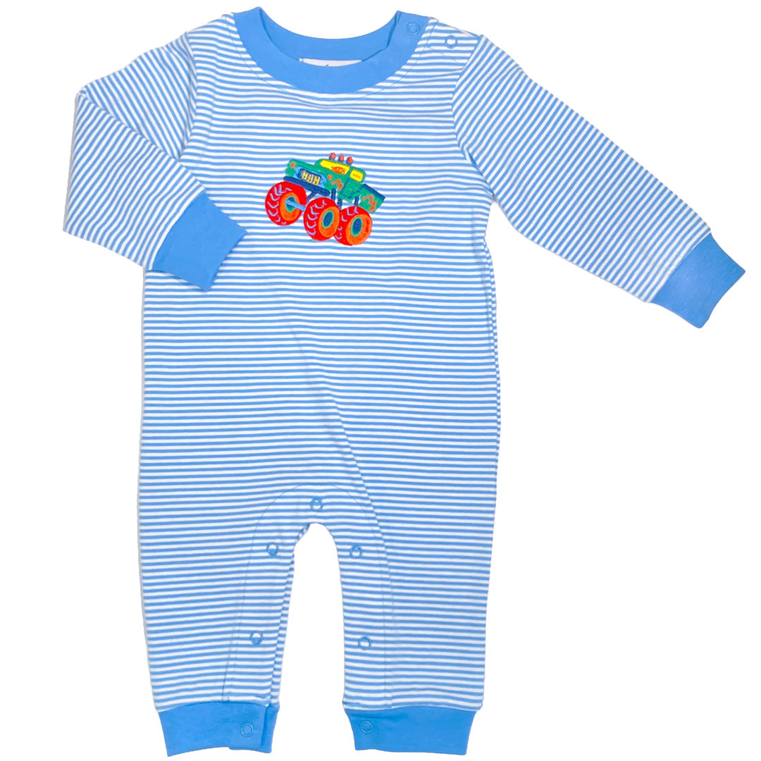 Monster Truck Applique Boy's Romper