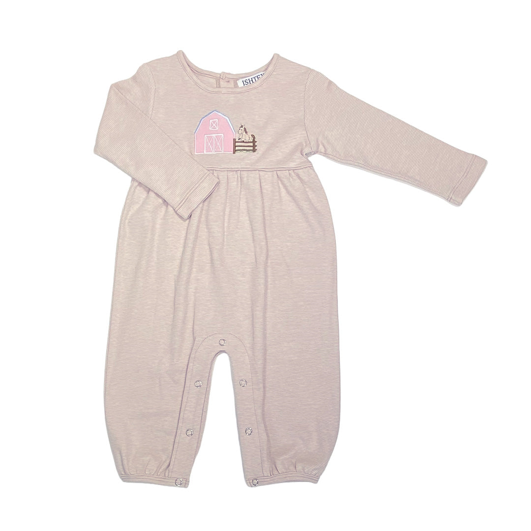 Farm Applique Girl's Romper