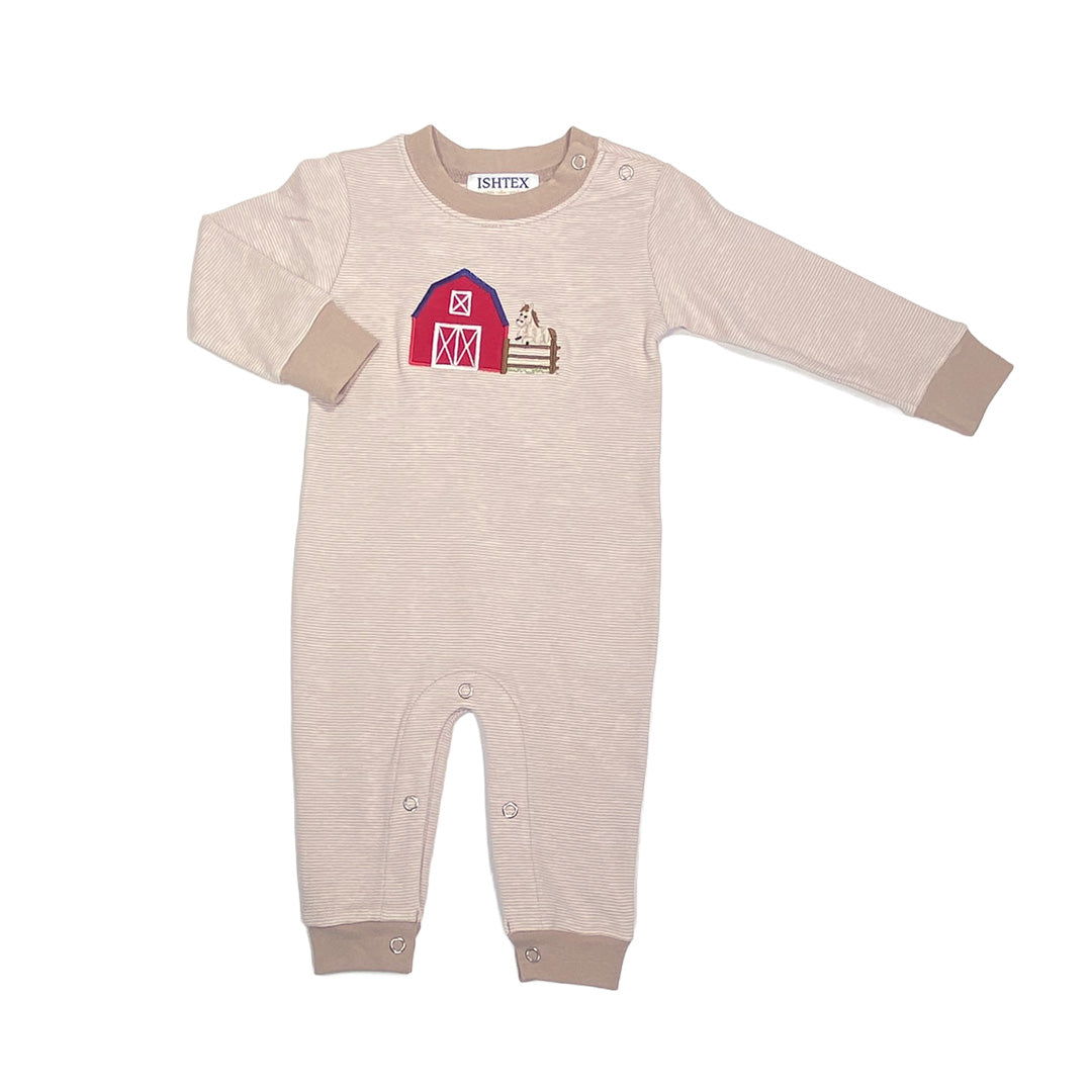 Farm Applique Boy's Romper
