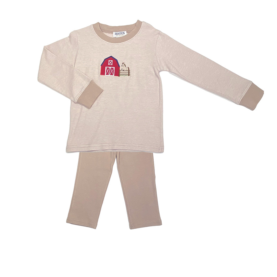 Farm Applique Boy's Pants Set