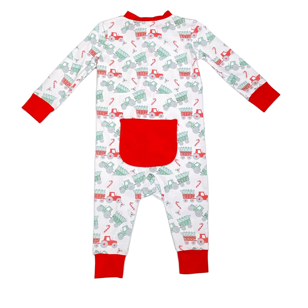 Santa's Tractor Unisex Playsuit