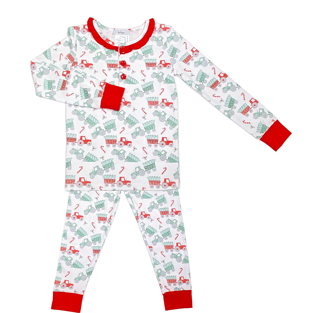 Santa's Tractor Girl's PJ Set