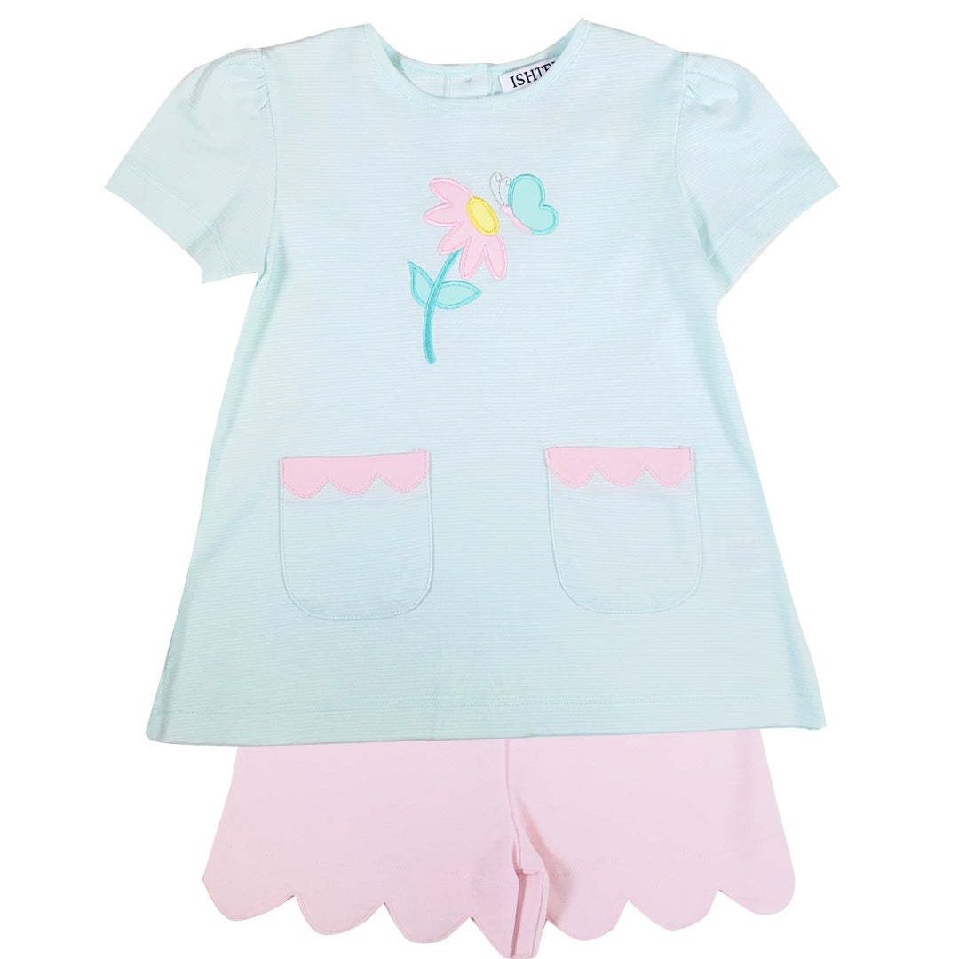 Butterfly Girl's Shorts Set