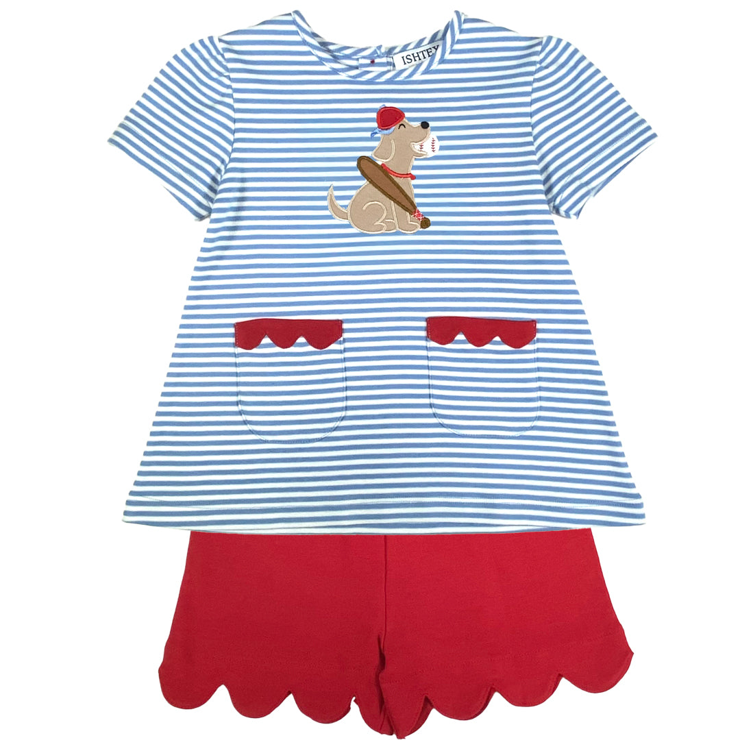 Baseball Girl's Shorts Set