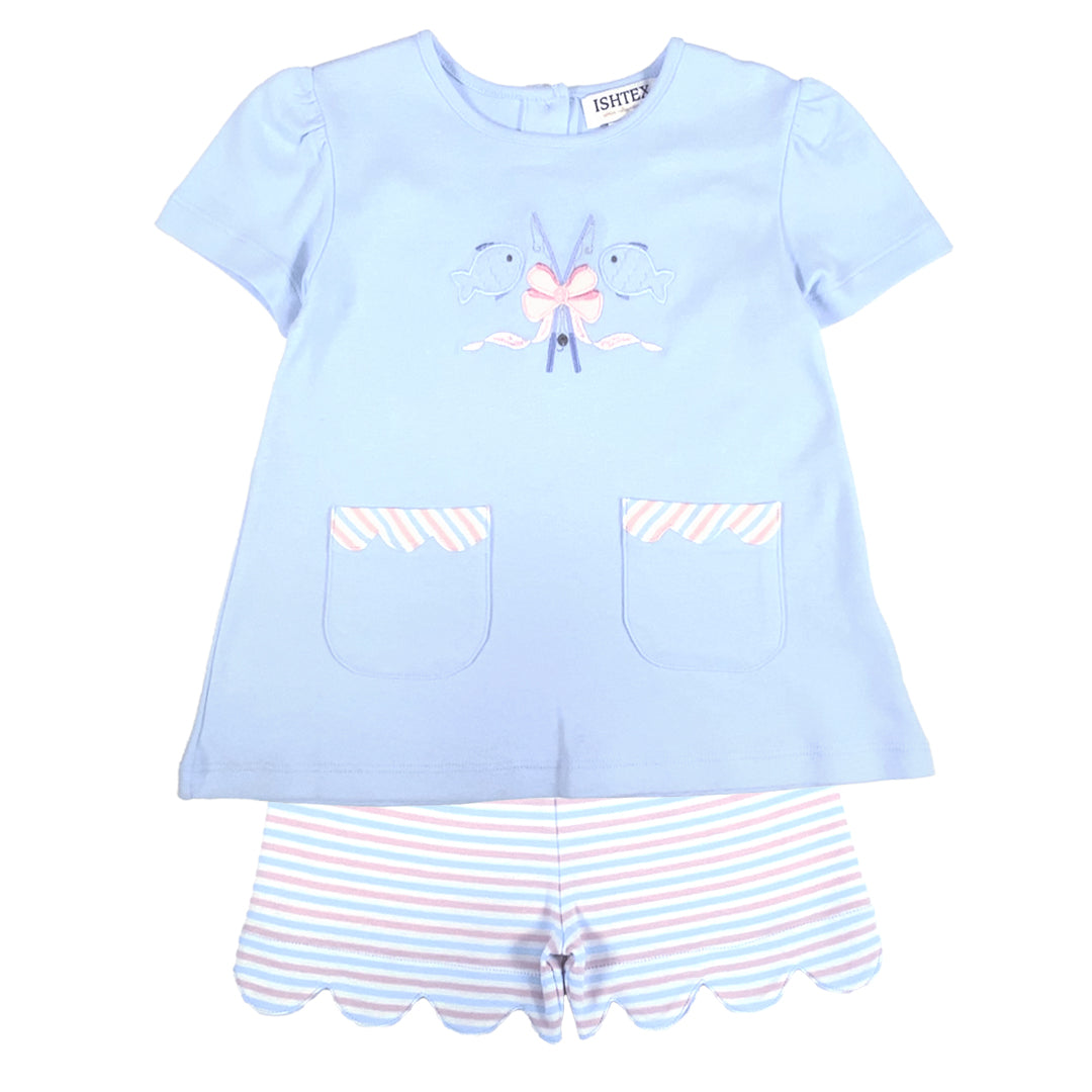 Fishing Girl's Shorts Set