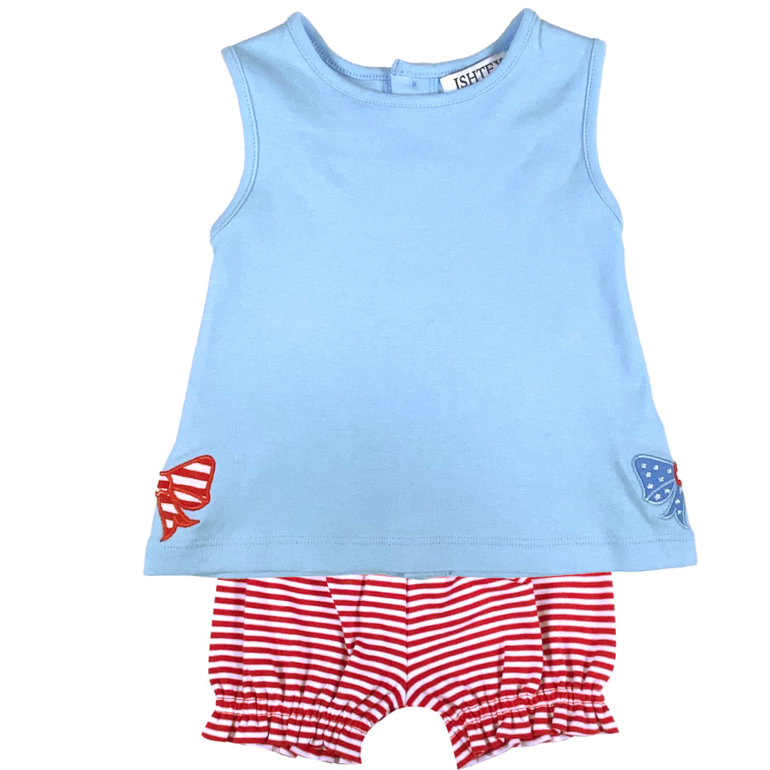 Americana Bow Bloomers Set