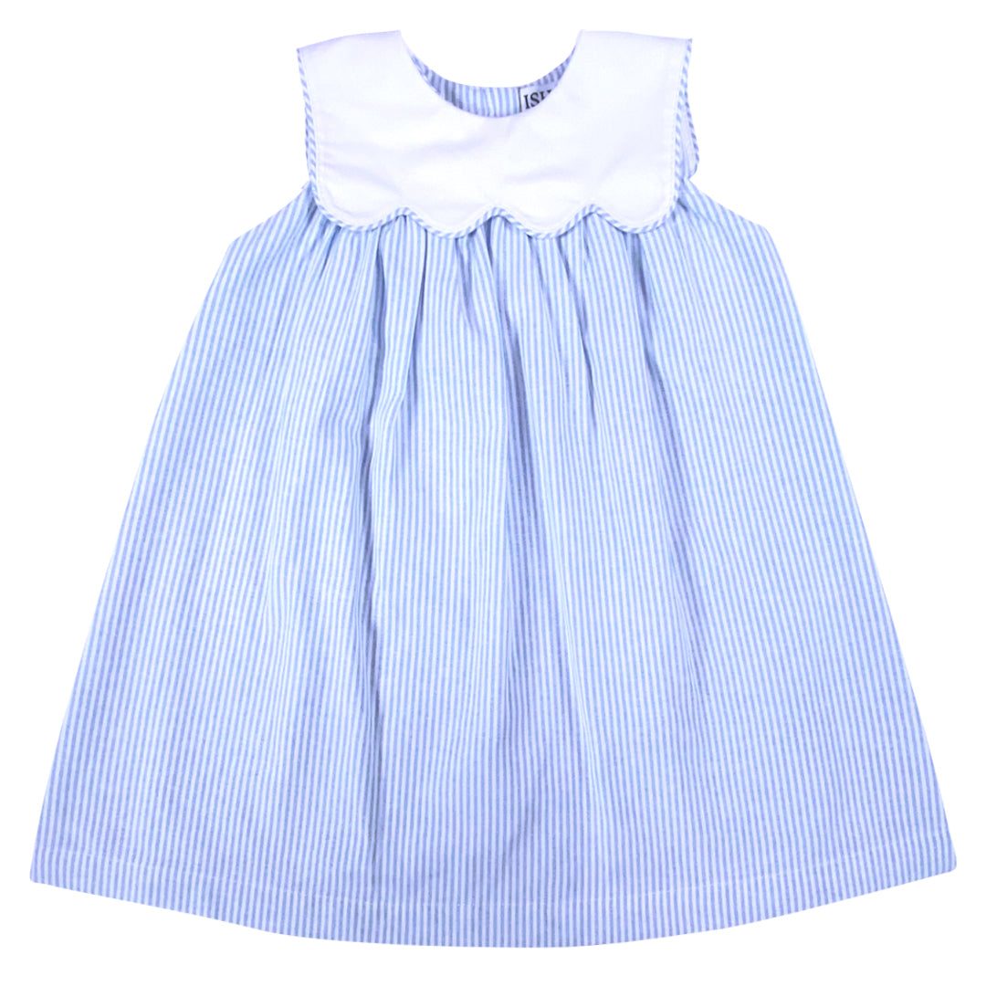 Blue Stripe Poplin Dress