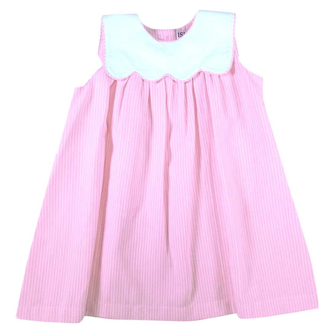 Pink Stripe Poplin Dress