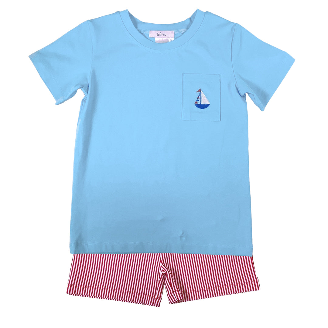 Sailboat Boy's Shorts Set