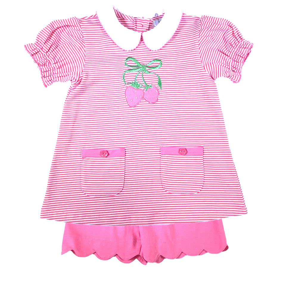 Strawberry Girl's Shorts Set