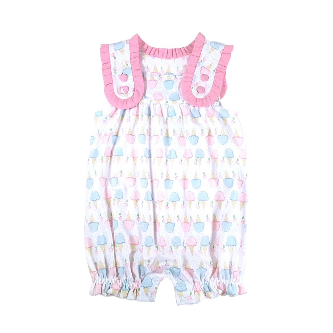 Ice Cream Girl's Romper